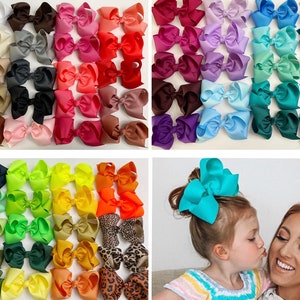Hair Bows for Girls / Hair Bow Bundles / Pick Your Colors / 6 inch Extra Large Girls Hair Bows / Grosgrain Bows Big Hair Bows for Toddler