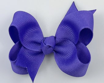 Grape 3" inch Hair Bow, Small Girls Hair Bows / Medium Baby Hair Bows, hair clips with bows for baby girls barrettes, purple hair bows