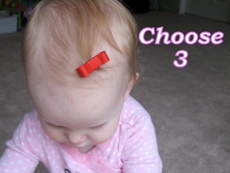 extra small baby hair bow clips