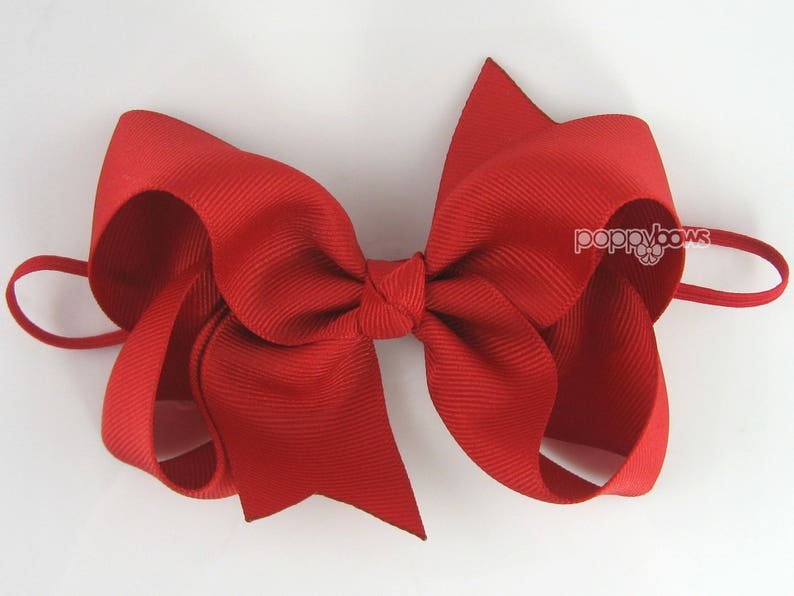 infant red bow headband