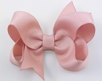 Ballet Pink 3" inch Hair Bow, Small Girls Hair Bows / Medium Baby Hair Bows, hair clips with bows for baby girls barrettes pink hair bows