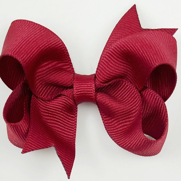 Cranberry Hair Bow for Girls / 3 inch Bows / Baby Hair Bows / Hair Bows Girl / Hair Bows Clip Toddler / Dark Red Hair Bows / Christmas