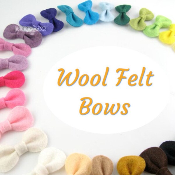 Choose your Colors / Wool Felt baby hair bows / infant newborn babies with fine hair / mini snap clips / baby hair clips with bows barrettes