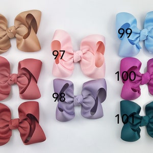Hair Bow Bundles CHOOSE Your Colors 4 inch / Hair Bows for Girls / Girls Hair Bows / Grosgrain Bows / Boutique Bows on Clip / Toddler image 3