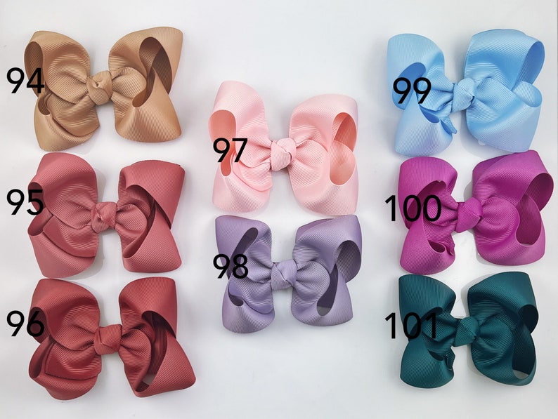 Hair Bow Bundles CHOOSE Your Colors 4 inch / Hair Bows for Girls / Girls Hair Bows / Grosgrain Bows / Boutique Bows on Clip / Toddler image 3