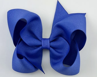 Hyacinth 4” inch Hair Bow, Medium Girls Hair Bows / Large Baby Hair Bows, Boutique Bow Hair Clips, Hair bows on clips Barrettes non slip