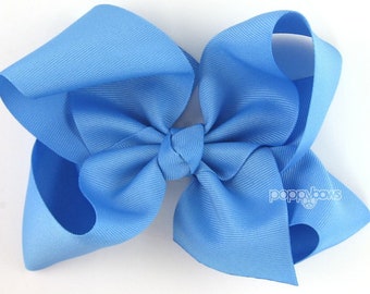 Spring Hairbows Light Blue Bow Hairbows 5 inch bow Easter Hairbow Stacked Bows Big Bows Baby Blue Bow Blue Headband Blue Hair Bow