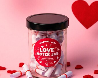 Liebesnotizen Glas, Affirmationsglas, romantisches Geschenk, positive Affirmationen tägliche Erinnerungen Paare Andenken sentimentales Geschenk Valentinstaggeschenk