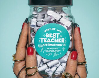 Bester Lehrer Affirmationen Glas, Restorative Kit für Lehrer, ruhige Klassenzimmer Zitate, Burnout Support Notes, Notizen für Lehrer, Lehrer ruhig