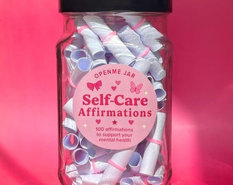 Self-Care Affirmations Jar affirmation cards affirmative daily Mothers Day Gift mental health gift for bff Christmas gift encouragement jar