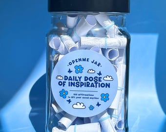 Frasco de afirmaciones con dosis diarias de inspiración, citas positivas, regalo inspirador, regalo de autocuidado, mejor amigo, mejor amigo, mejor amigo, frasco con citas curativas, frasco con escrituras