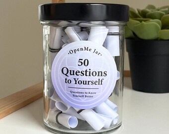 50 Fragen an sich selbst, Fragen zur Selbstreflektion, Journal Vorschläge, Achtsamkeit, Geschenk Selbstfürsorge, psychische Gesundheit, persönliches Wachstum, Motivation