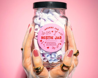 Bestie Glas Affirmationen, Notizglas, Mädchen-Power-Baddie-Nachrichtenglas Schriftglas Freund Geburtstagsgeschenk Bestie BFF Geschenk Heilung Affirmationen