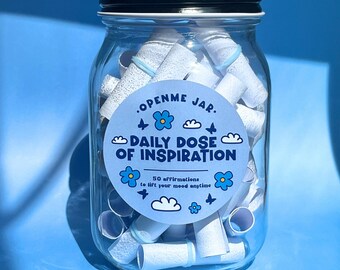Tägliche Dose von Inspirationskarten, Affirmationsglas, inspirierende Mason, Empowerment-Dekor, Self-Care-Geschenkbox, Selbstwertgefühl, Geschenk für junge Erwachsene