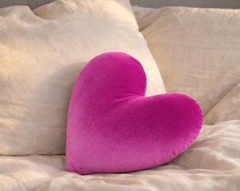 Almohada de corazón rosa, peluche en forma de corazón, decoración estética coqueta, cojín rosa pastel, juguete de corazón kawaii suave, regalo de San Valentín, decoración de dormitorio