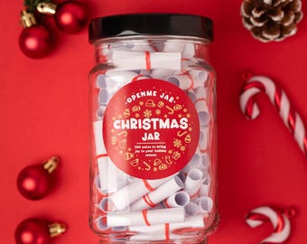 Tarro de Navidad, regalo navideño, relleno de media, amigo invisible, regalo de Navidad, regalo de Año Nuevo para compañeros de trabajo, deseo y predicción acogedores