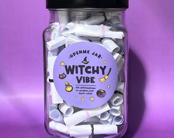Witchy Affirmation Jar, Gift for Her, Positive Quotes, Daily Motivation, Self Care, Mindfulness, Empowerment, Manifestation Bad Bitch Energy