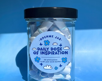 Inspirierende Affirmationsglas, tägliche Positivitätsglas, Geschenk für den besten Freund, Ermutigungsgeschenk, Manifestationszitate, achtsames Wohndekor
