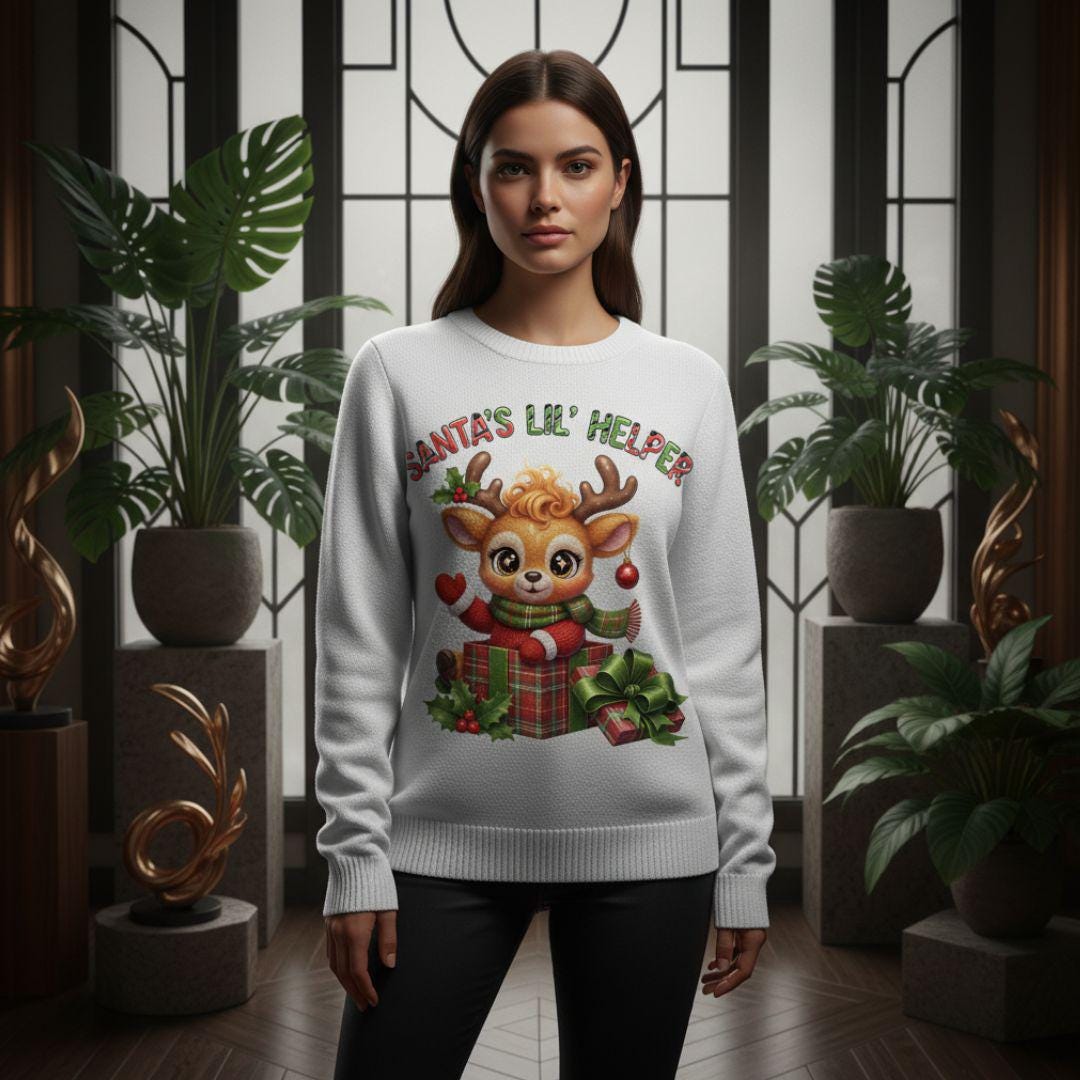Santa's Lil' Helper Reindeer PNG | Christmas Clipart Design (digital ...