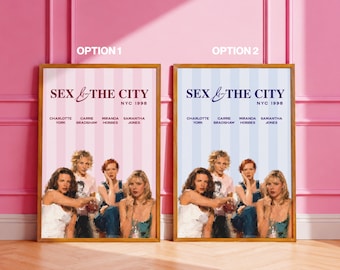 Sex and the City Poster | Carrie Bradshaw Wall Art | Vintage Fashion Print | Bathroom Print | SATC Apartment Decor