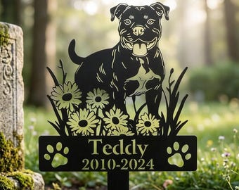 Pieu de jardin commémoratif personnalisé pour animal de compagnie, cadeau commémoratif personnalisé pour chien, décoration de jardin ornement de pelouse en acier