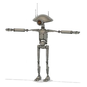 Droide de pozo STL: modelo de droide de ciencia ficción estrella imprimible en 3D / figura coleccionable articulada para exhibición o diorama STL
