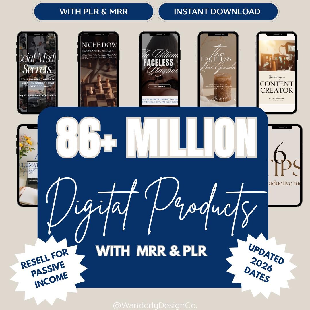 80 Million+ Ultimate Passive Income Bundle | PLR/MRR Digital Products ...