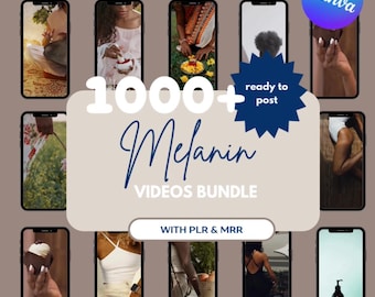 1000+ ansiktslösa melanin-rullar | Canva redigerbara PLR och MRR | Färdiga videomallar för sociala medier