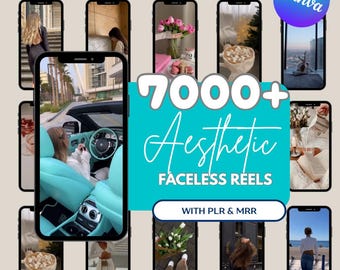 7000+ Aesthetic Faceless Reels Bundle | Canva Templates, PLR MRR (Digital Download) Passive Income