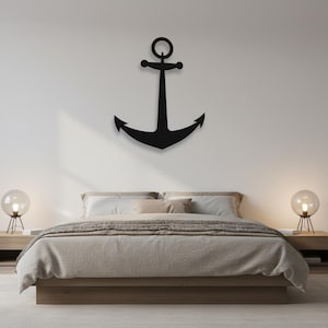 Nautical Anchor Metal Wall Decor | Ship Anchor Wall Art | Marine Coastal Home Decor | Sailor Gift | Modern Beach House Decoration image 2
