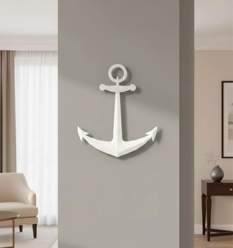 Nautical Anchor Metal Wall Decor | Ship Anchor Wall Art | Marine Coastal Home Decor | Sailor Gift | Modern Beach House Decoration image 19