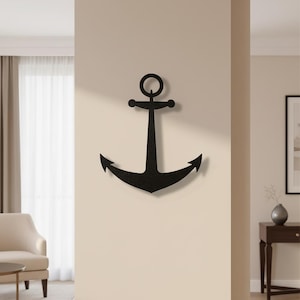 Nautical Anchor Metal Wall Decor | Ship Anchor Wall Art | Marine Coastal Home Decor | Sailor Gift | Modern Beach House Decoration image 12