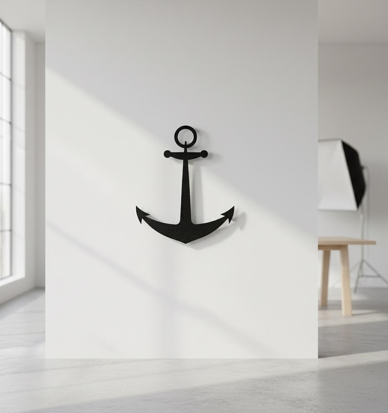 Nautical Anchor Metal Wall Decor | Ship Anchor Wall Art | Marine Coastal Home Decor | Sailor Gift | Modern Beach House Decoration image 13