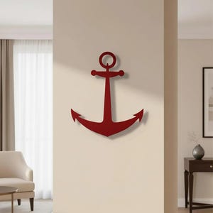 Nautical Anchor Metal Wall Decor | Ship Anchor Wall Art | Marine Coastal Home Decor | Sailor Gift | Modern Beach House Decoration image 20