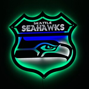 “Seattle Seahawks” LED-Metallschild - Spielzimmer Wandkunst, Football Dekor Bild 20