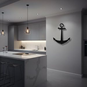 Nautical Anchor Metal Wall Decor | Ship Anchor Wall Art | Marine Coastal Home Decor | Sailor Gift | Modern Beach House Decoration image 5