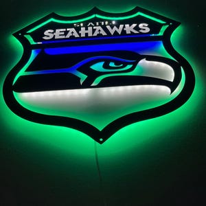 “Seattle Seahawks” LED-Metallschild - Spielzimmer Wandkunst, Football Dekor Bild 18