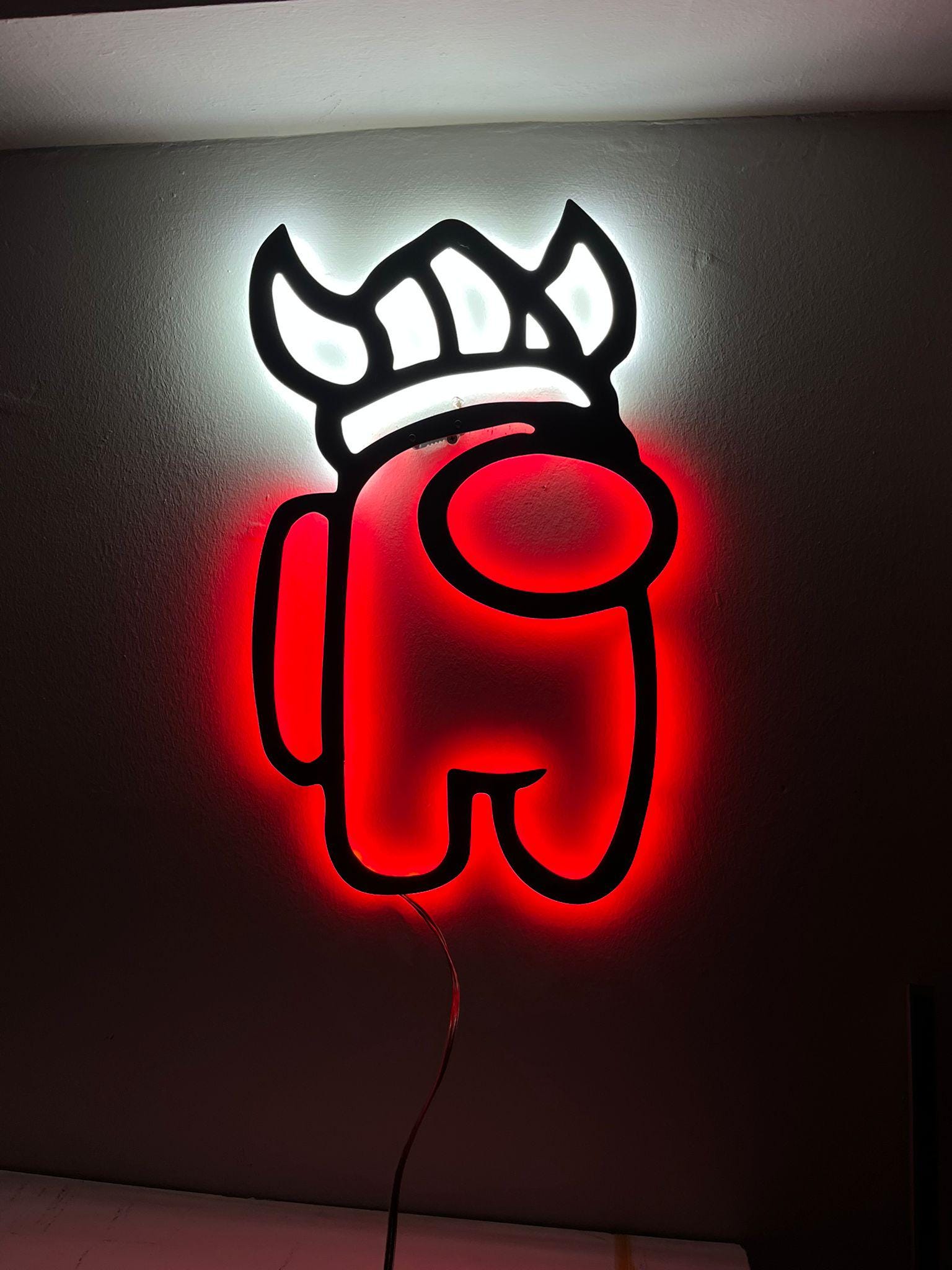 Crewmate Sign Viking Helmet Crewmate LED Neon Sign: Gaming Room Decor - Etsy