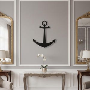 Nautical Anchor Metal Wall Decor | Ship Anchor Wall Art | Marine Coastal Home Decor | Sailor Gift | Modern Beach House Decoration image 8