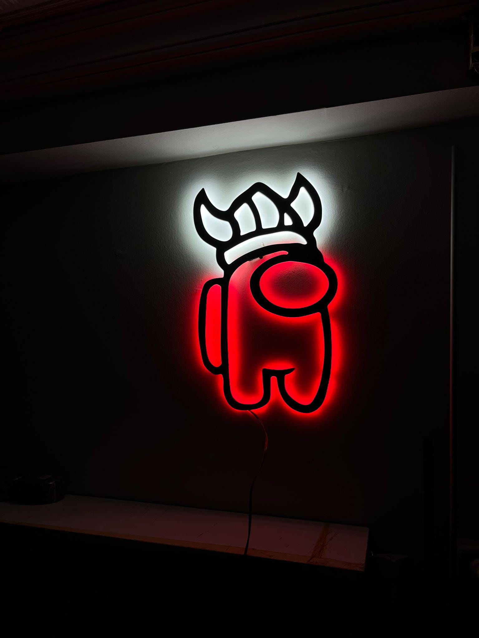 Crewmate Sign Viking Helmet Crewmate LED Neon Sign: Gaming Room Decor - Etsy