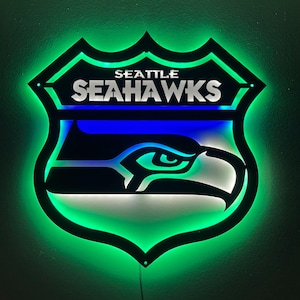 “Seattle Seahawks” LED-Metallschild - Spielzimmer Wandkunst, Football Dekor Bild 19