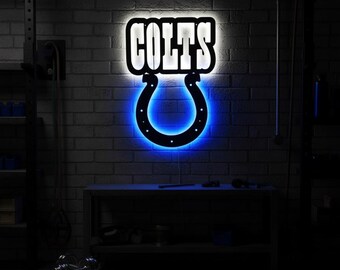 Indiana Colts LED-Schild | Handgemachte Fußball Mannschaft Wand Dekoration