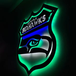 “Seattle Seahawks” LED-Metallschild - Spielzimmer Wandkunst, Football Dekor Bild 17