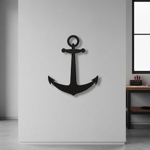 Nautical Anchor Metal Wall Decor | Ship Anchor Wall Art | Marine Coastal Home Decor | Sailor Gift | Modern Beach House Decoration image 15