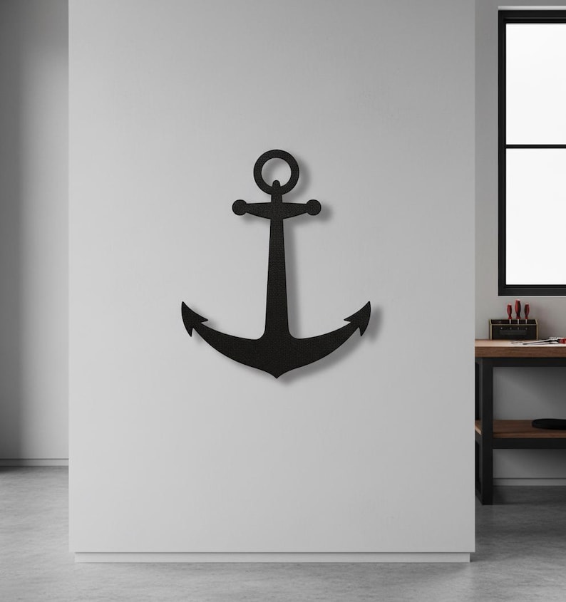 Nautical Anchor Metal Wall Decor | Ship Anchor Wall Art | Marine Coastal Home Decor | Sailor Gift | Modern Beach House Decoration image 15