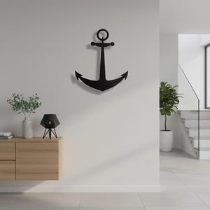 Nautical Anchor Metal Wall Decor | Ship Anchor Wall Art | Marine Coastal Home Decor | Sailor Gift | Modern Beach House Decoration image 14