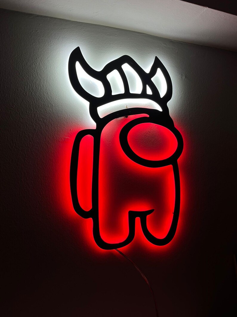 Crewmate Sign Viking Helmet Crewmate LED Neon Sign: Gaming Room Decor - Etsy