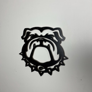 Bulldogge Metall Wand Kunst: Moderne Hunde Silhouette Dekor