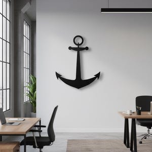 Nautical Anchor Metal Wall Decor | Ship Anchor Wall Art | Marine Coastal Home Decor | Sailor Gift | Modern Beach House Decoration image 10