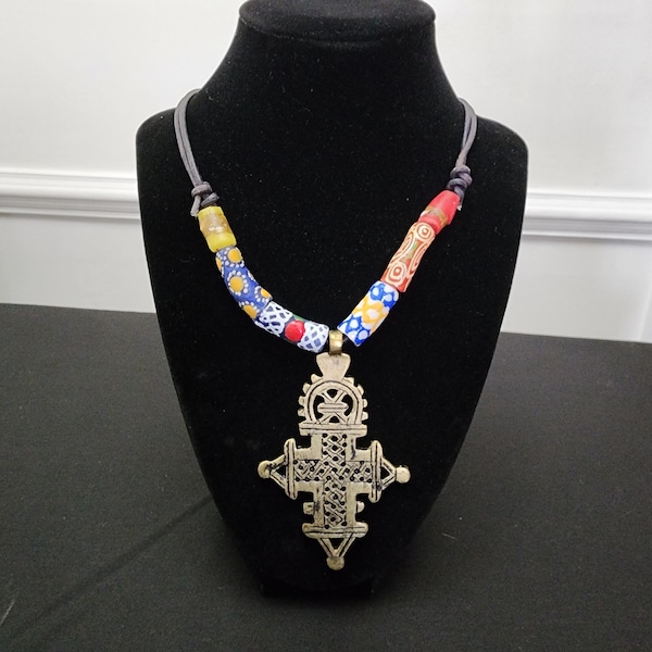Handmade Silver Ethiopian Coptic Cross Necklace